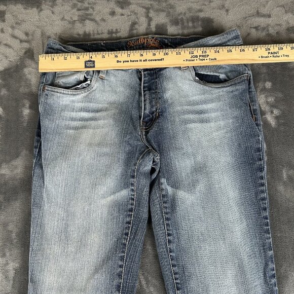Vintage Southpole Jeans Women/Junior's Stretch Bootcut Size 11 Y2K White Wash - Picture 2 of 10